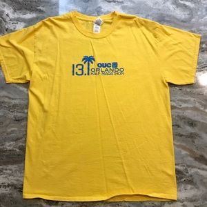 Yellow OUC half marathon tee